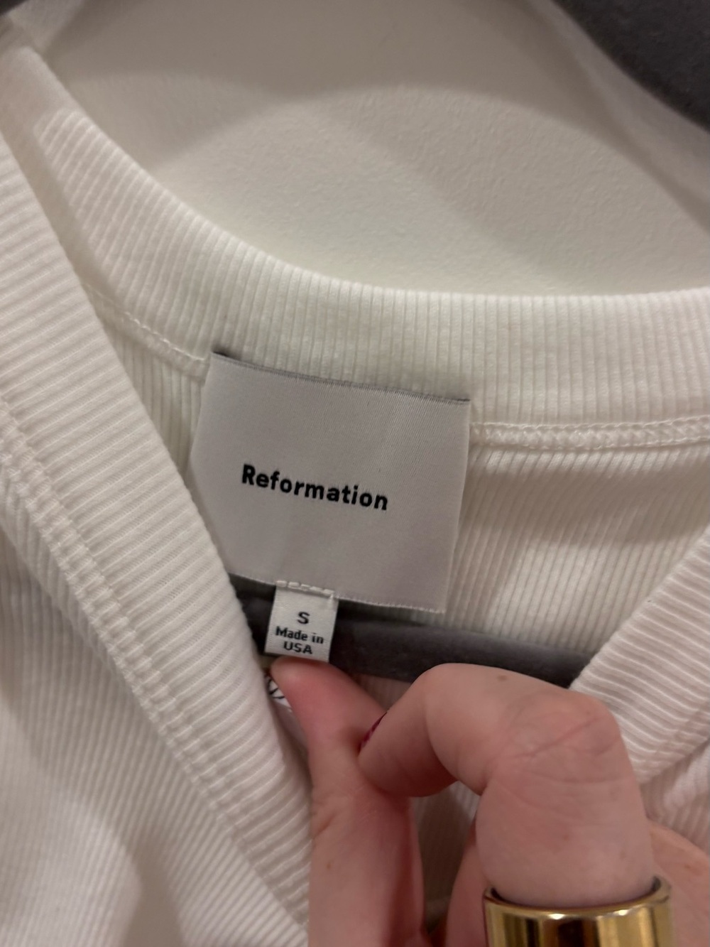 Reformation White Ribbed Racer Tank - Picture 2 of 2